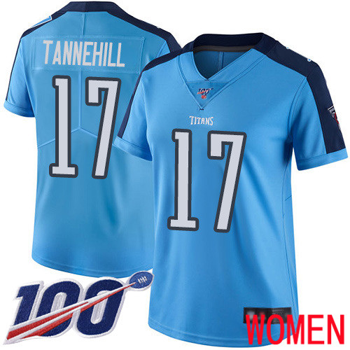 Tennessee Titans Limited Light Blue Women Ryan Tannehill Jersey NFL Football #17 100th Season Rush Vapor Untouchable->youth nfl jersey->Youth Jersey